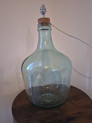 Green glass demijohn - demijohn, carboy
